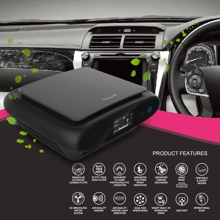 Car Air Purifier,Air Ionizer,Ozone Generator Purifier,True Hepa Filter, Remove Cigarette Smoke,Dust, Bacteria,... N2