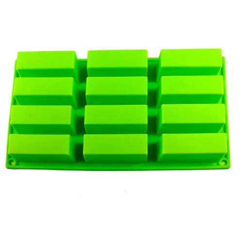 New 12 Cell Pink Purple Green Silicone Mould Sponge Finger Cake Bar Bakeware Mold Baking Tray N3