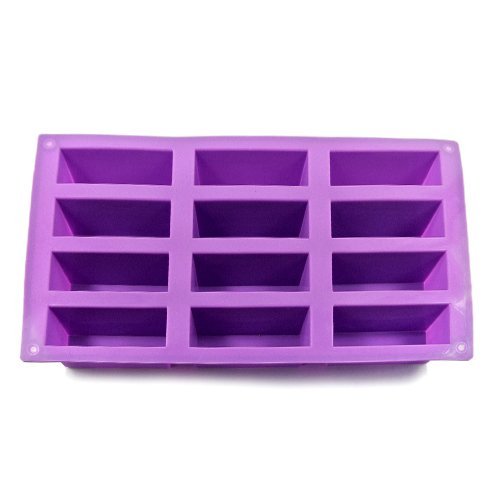New 12 Cell Pink Purple Green Silicone Mould Sponge Finger Cake Bar Bakeware Mold Baking Tray N4