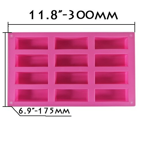 New 12 Cell Pink Purple Green Silicone Mould Sponge Finger Cake Bar Bakeware Mold Baking Tray N6