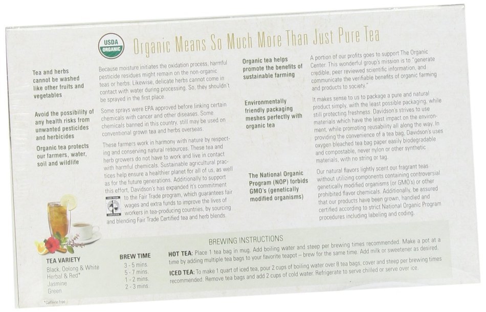 Davidson's Tea Hibiscus Flower, 100-Count Tea Bags N50