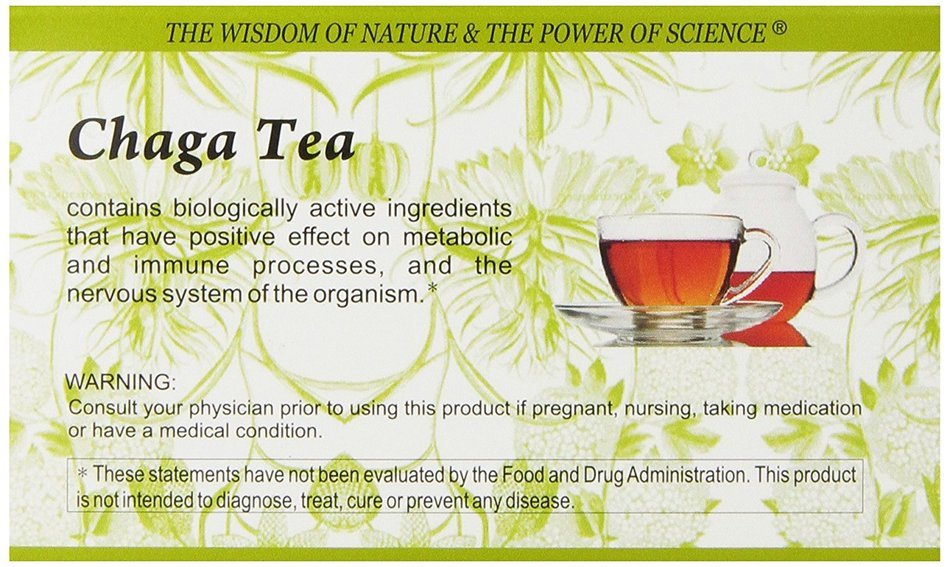 Salem Botanicals Herbal Tea, Chaga Tea, 20 Count, 1.06oz N5