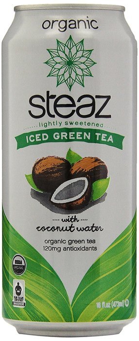 Steaz Iced Tea Can, Green Blueberry Pomegranate, Gluten Free, 16-ounces (Pack of12) N8
