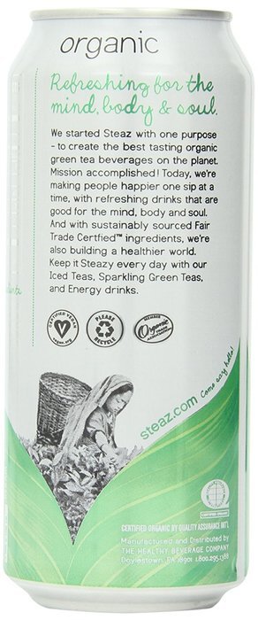 Steaz Iced Tea Can, Green Blueberry Pomegranate, Gluten Free, 16-ounces (Pack of12) N9
