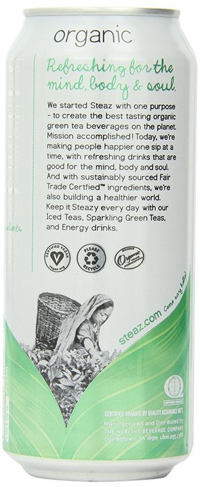 Steaz Iced Tea Can, Green Blueberry Pomegranate, Gluten Free, 16-ounces (Pack of12) N11