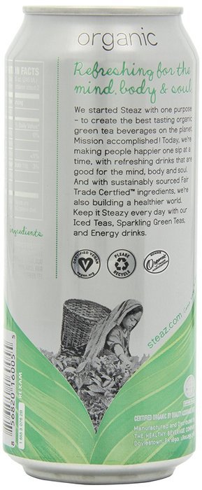 Steaz Iced Tea Can, Green Blueberry Pomegranate, Gluten Free, 16-ounces (Pack of12) N12