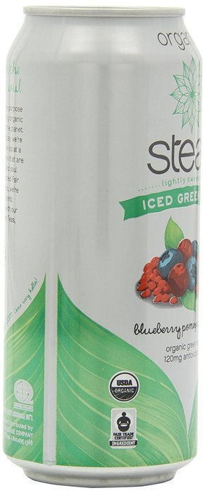 Steaz Iced Tea Can, Green Blueberry Pomegranate, Gluten Free, 16-ounces (Pack of12) N14