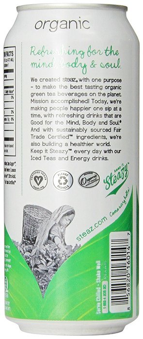 Steaz Iced Tea Can, Green Blueberry Pomegranate, Gluten Free, 16-ounces (Pack of12) N16
