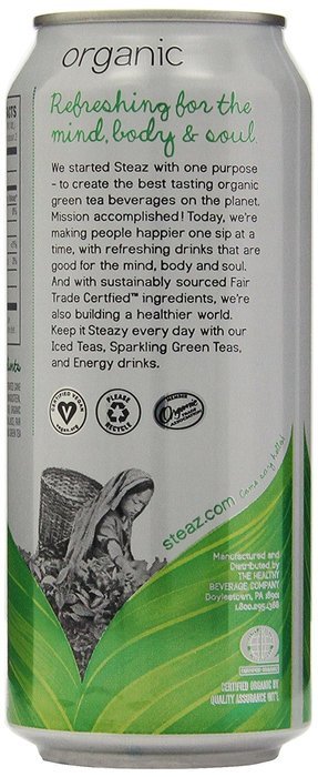Steaz Iced Tea Can, Green Blueberry Pomegranate, Gluten Free, 16-ounces (Pack of12) N18
