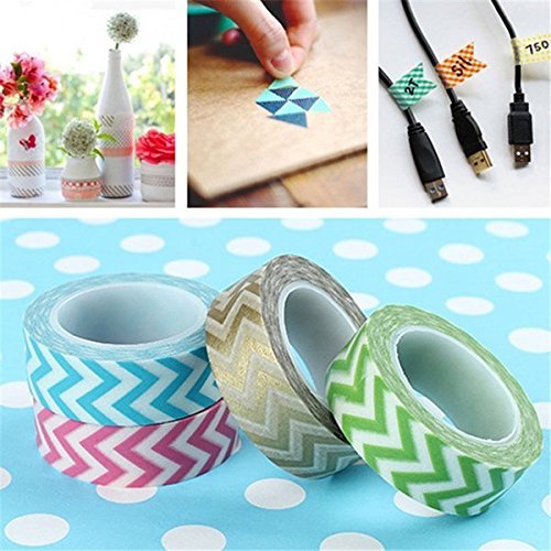 Bargain World 10m Multi-Color Japanese Craft Washi Kawaii Masking Paper Tapes Decor