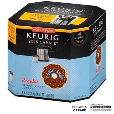 Donut Shop Regular Keurig K-Carafe Coffee - 4 Ct. - Medium Roast (4 Individual Servings - 3.5 oz. Net Wt.)