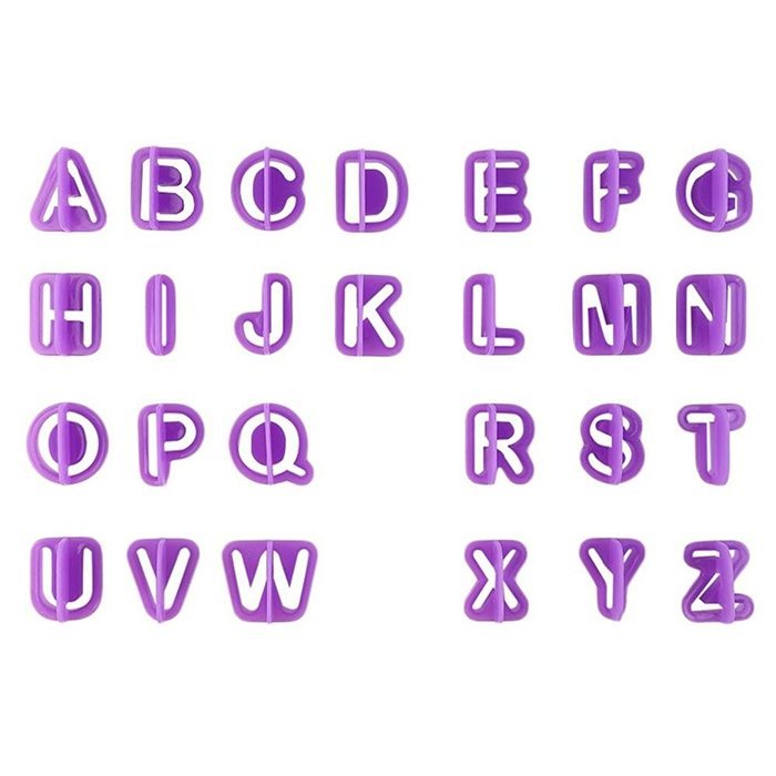 TTnight 40-Piece/set Plastic Happy Birthday Alphabet/Number Cut-Outs Set Fondant Cake Decorating Tool Font Cookie... N2