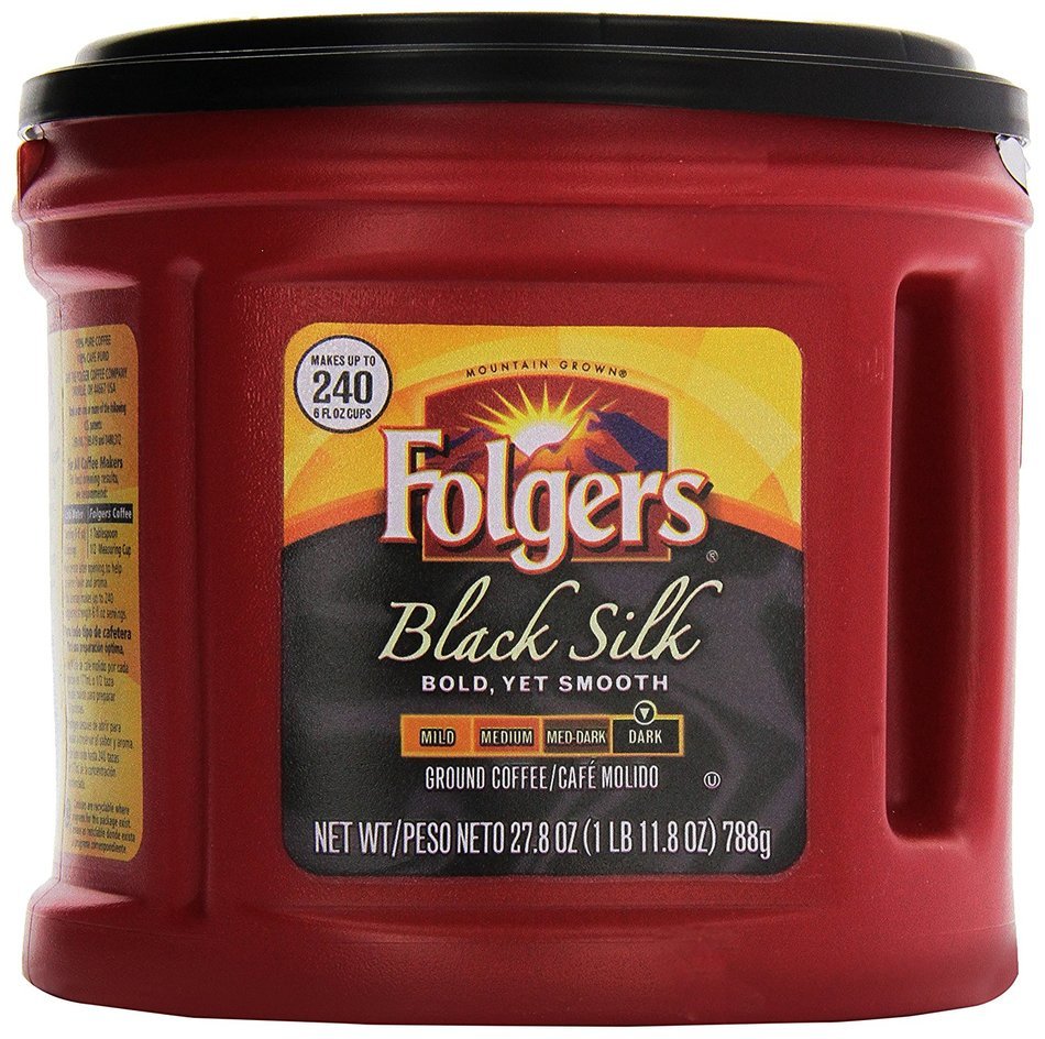 Folgers Black Silk Regular Coffee - Regular - Black Silk - Dark/Bold - Ground N4