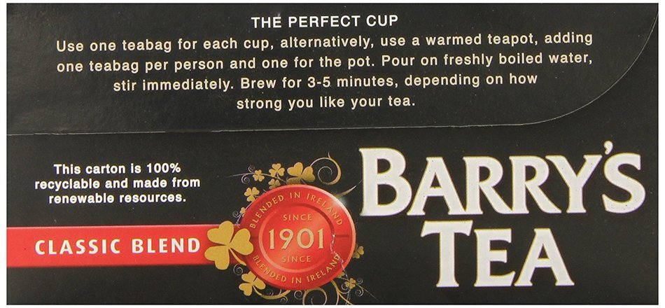 Barry's Irish Breakfast Tea, 80 Count Tea Bag N11