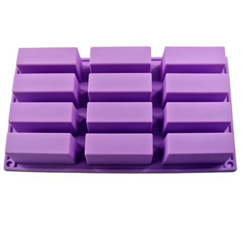 New 12 Cell Pink Purple Green Silicone Mould Sponge Finger Cake Bar Bakeware Mold Baking Tray N8