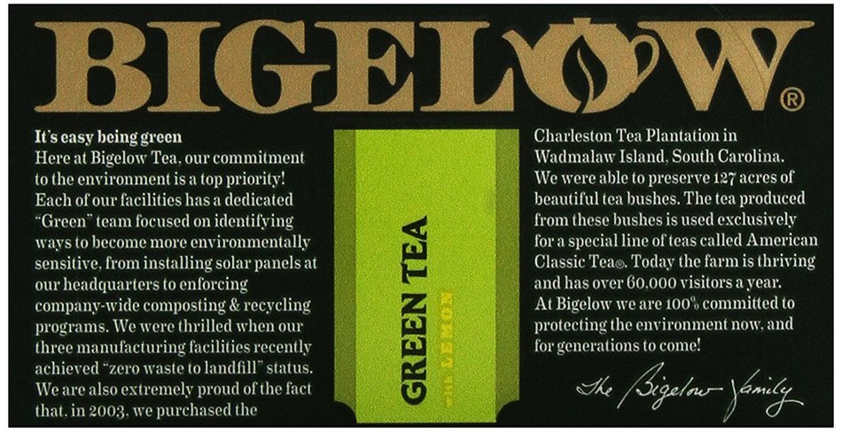 Bigelow Green Tea w/ Lemon Tea Bags - 20 ct N2