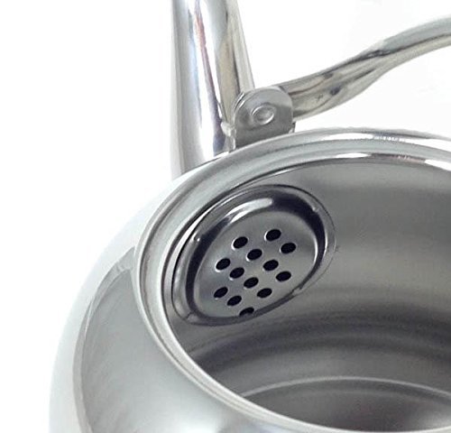 5 Liter Alpine Cuisine Polished Mirror-Finish Stainless Steel Whistling Capsule Base Stovetop Teakettle Tea Kettle... N3