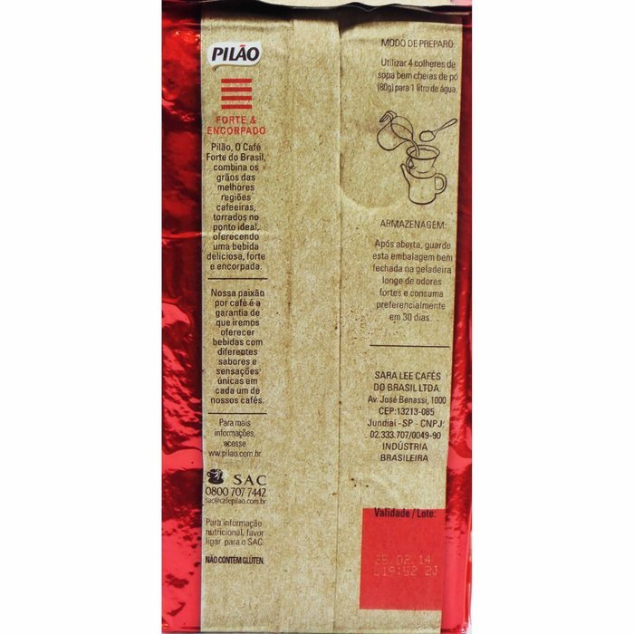 Pil&atilde;o Roasted and Ground Coffee - 17.6 oz - Caf&eacute; Pil&atilde;o Torrado e Mo&iacute;do - 500g N4