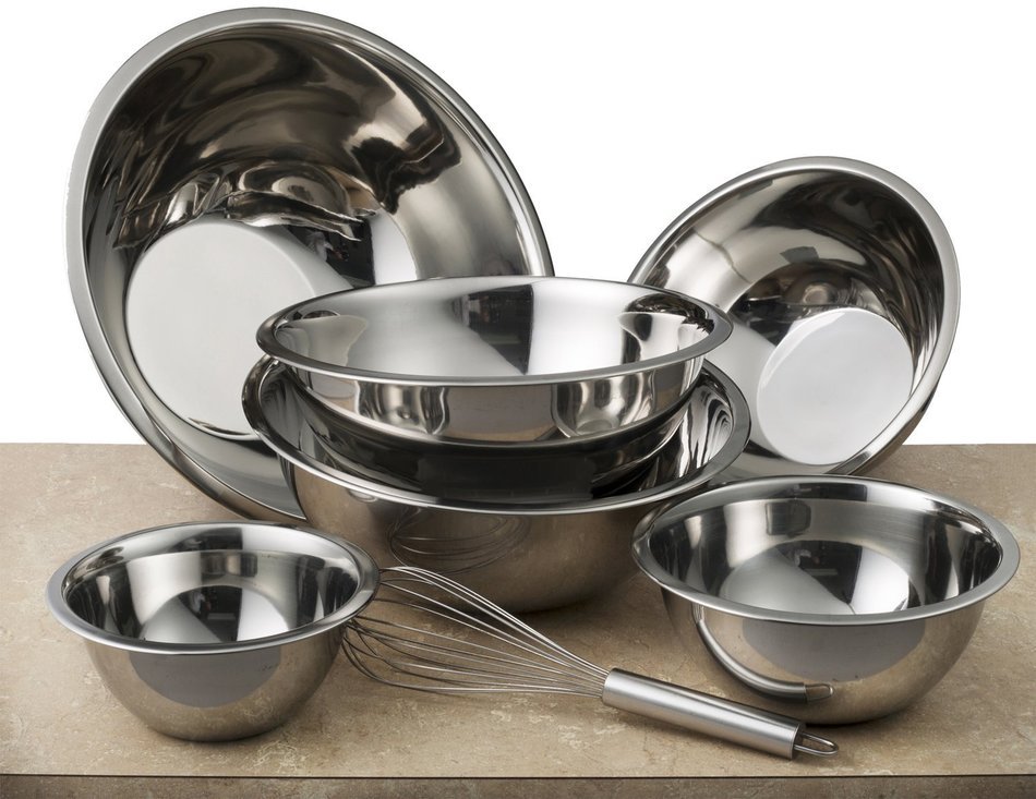 Stainless Steel Mixing Bowls by Finedine (Set of 6) Polished Mirror Finish Nesting Bowls &frac34;, 1.5,3,4,5 and 8 Quart... N3