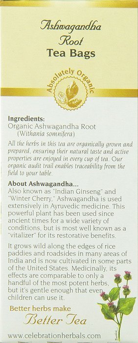 CELEBRATION HERBALS, Ashwagandha Root Organic, 24 BAG N3