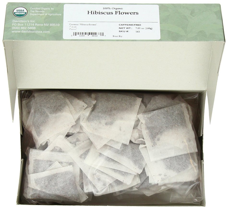 Davidson's Tea Hibiscus Flower, 100-Count Tea Bags N71