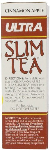 Ultra Slim Tea, Cinnamon Apple, Tea Bags, 24-Count Box (Pack of 4) N3