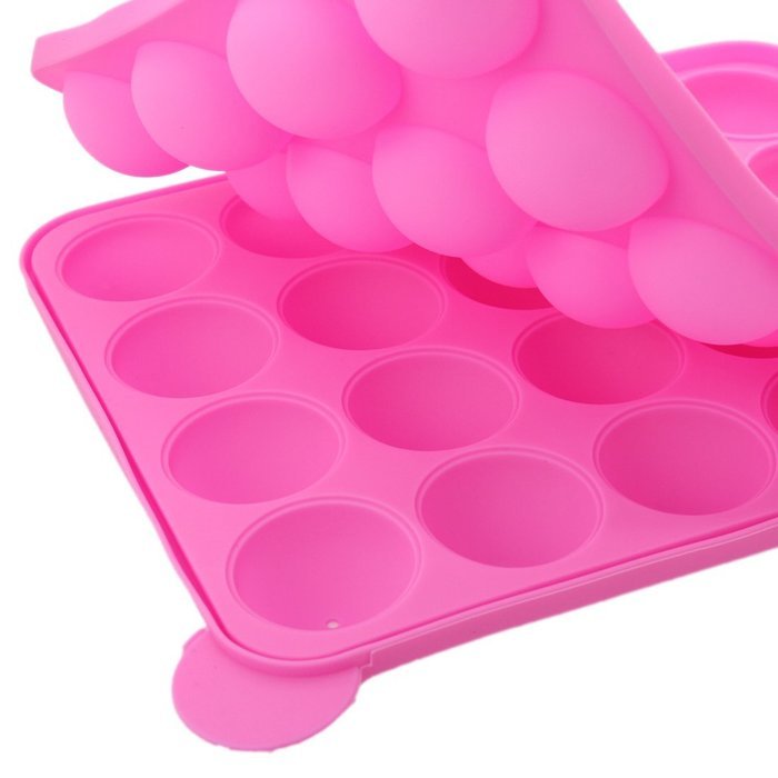 DUFUSTORE Baking Tray Stick Party Cake Cookie Chocolate Lollipop Pop Mold Tools Pink N6