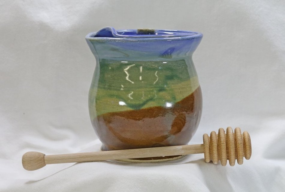 Stoneware Honey Jar