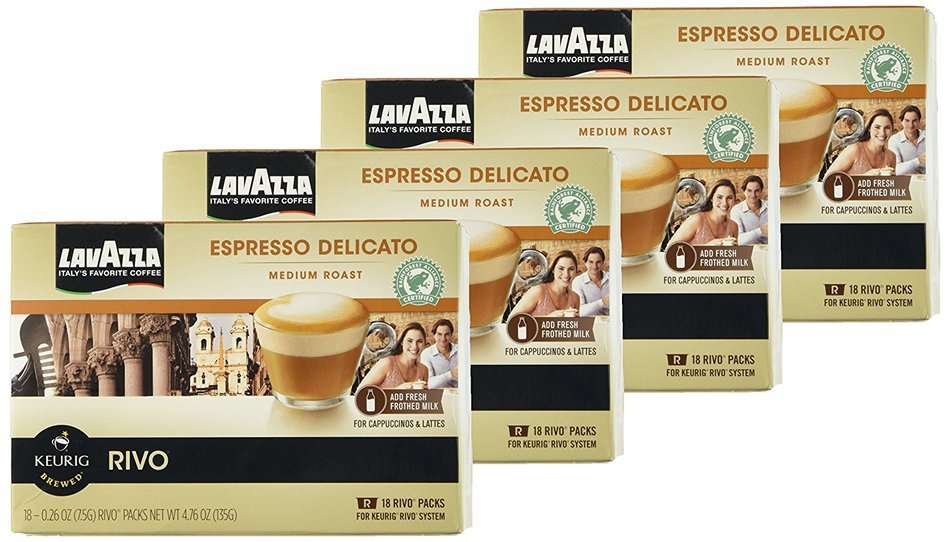 LAVAZZA ESPRESSO DELICATO 72 PACKS made for KEURIG RIVO SYSTEM N2