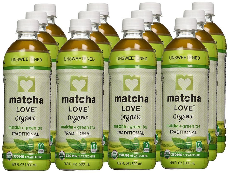 Matcha Love Organic Matcha and Green Tea, Traditional, 16.9 Ounce (Pack of 12)