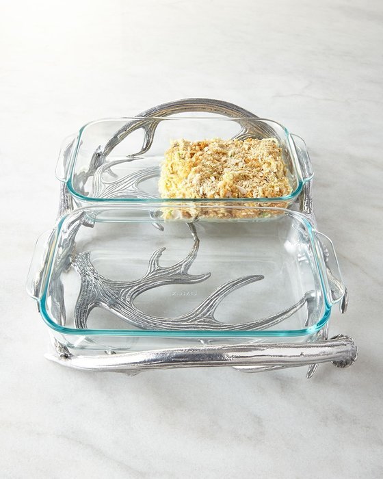 Arthur Court Antler Double Casserole, 2-Quart