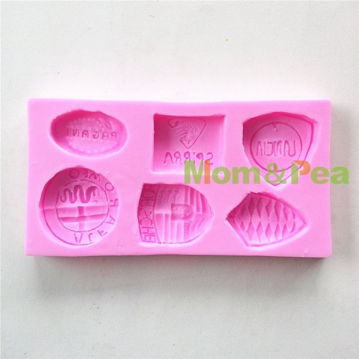Mom&pea 0626 Car Logos Shaped Silicone Mould for Fondant Cake Sugar Paste Cake Decoration 3d Cake Toppers Mold...
