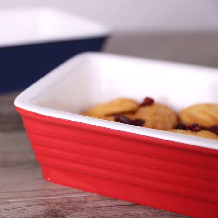 Chef's Classic Enameled Roasting and Lasagna Pan, 650ml, 7.6" (Blue) N2