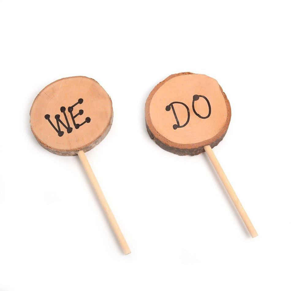 Mandydov Rustic Shabby Chic Wood Cake Topper Cake Decorating Supplies for Couples Wedding Decoration (Mr & Mrs)