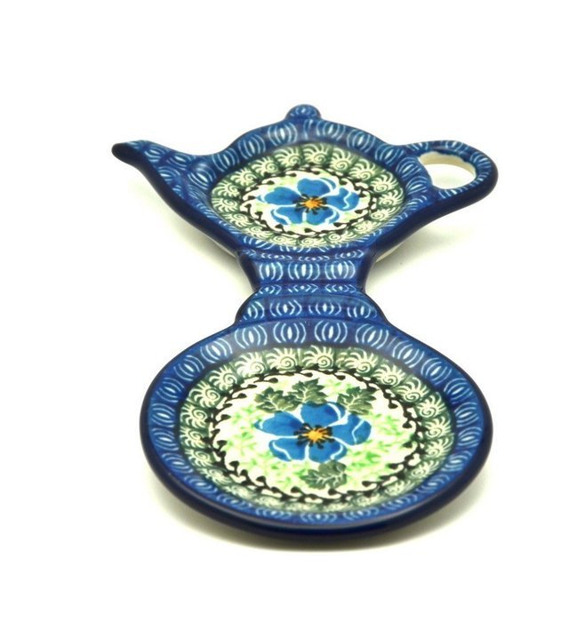 Polish Pottery Tea Bag & Mug Holder - Morning Glory