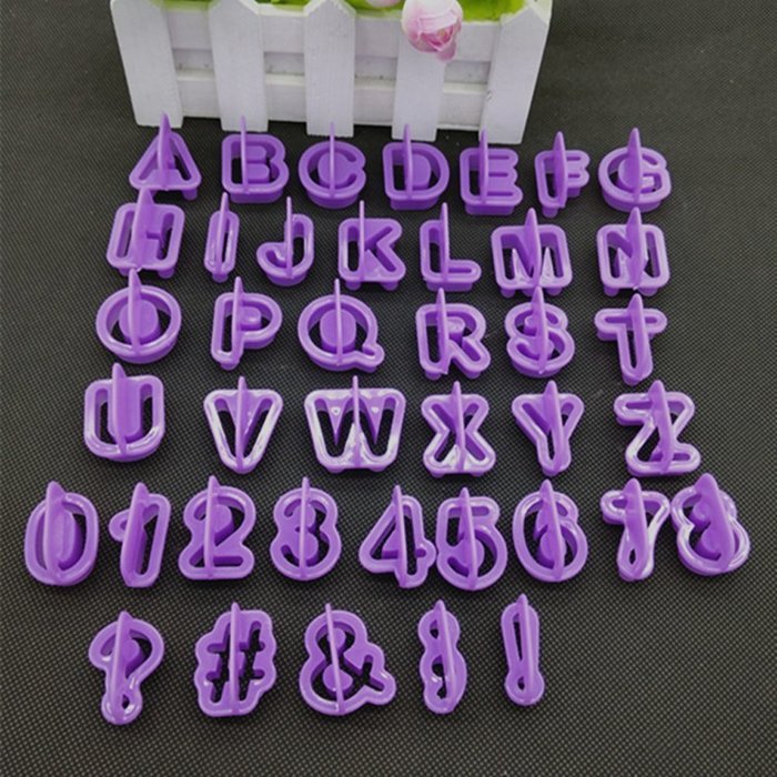 TTnight 40-Piece/set Plastic Happy Birthday Alphabet/Number Cut-Outs Set Fondant Cake Decorating Tool Font Cookie... N4