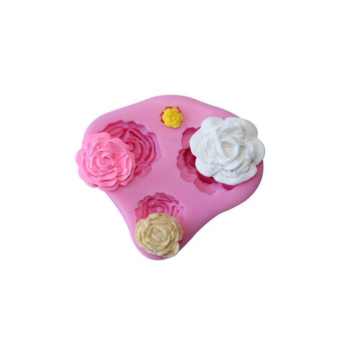 Cutoy Rose Flowers Design Silicone Cake Fondant Chocolete Jello Soap Candy Gum Paste Molds Clay Moulds DIY Decorating...