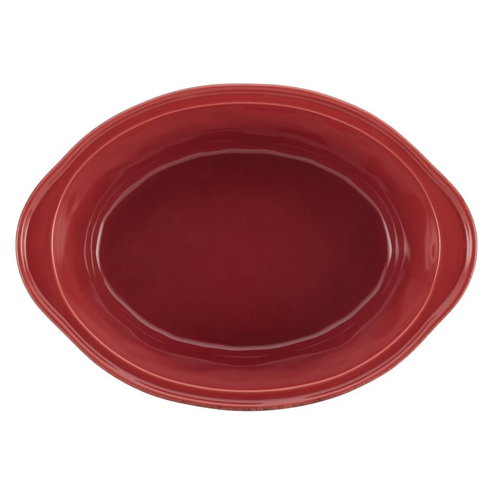 Rachael Ray Cucina Stoneware 3-1/2-Quart Oval Casserole, Agave Blue N5