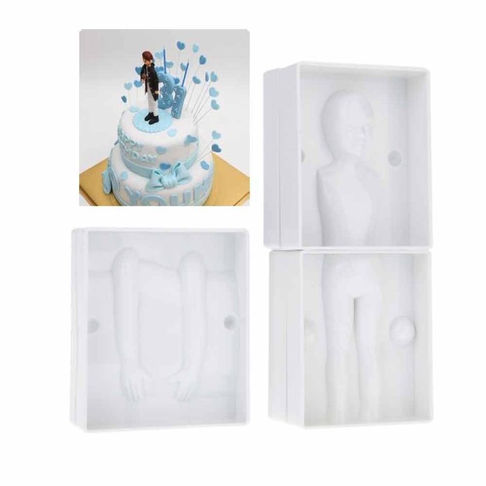 Constructan(TM) Bakeware Kitchen Accessories DIY 3D Human Figure Mold Mould Die Plastic for Decorating Fondant... N4