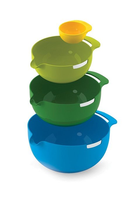 Joseph Joseph 40031 Nest 9 Compact Nesting Mixing Bowl Set Measuring Tools Sieve Colander Food Prep Plastic Dishwasher... N12