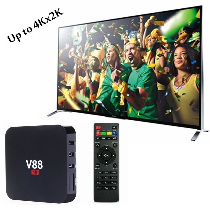 Wayer V88 Rockchip 3229 Quad Core Android 5.1 TV Box + LED Wireless Keyboard, 1.5GHZ 1GB/8GB KODI Fully Online...