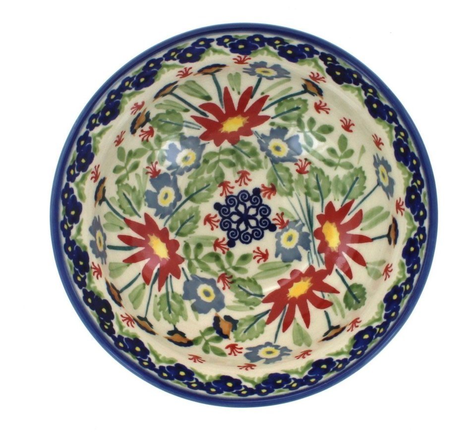 Polish Pottery Jungle Bouquet Dessert Bowl N2