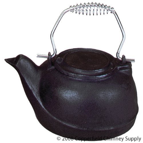 Copperfield 61131 Woodfield Flat Black Cast-iron Kettle, 2.5 Qt