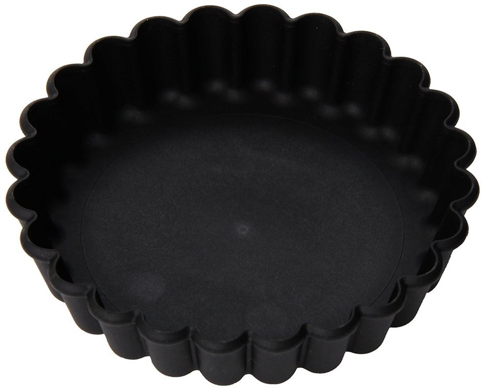 Matfer Bourgeat 345657 Exoglass Fluted Round Tartlet Mold, Black