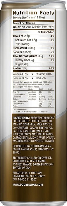 Starbucks Doubleshot Coffee and Protein, Vanilla Bean, 11 Ounce Cans (Pack of 12) N12
