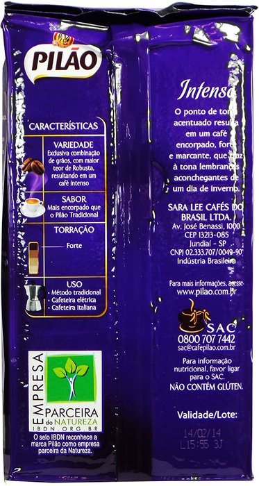 Pil&atilde;o Roasted and Ground Coffee - 17.6 oz - Caf&eacute; Pil&atilde;o Torrado e Mo&iacute;do - 500g N5