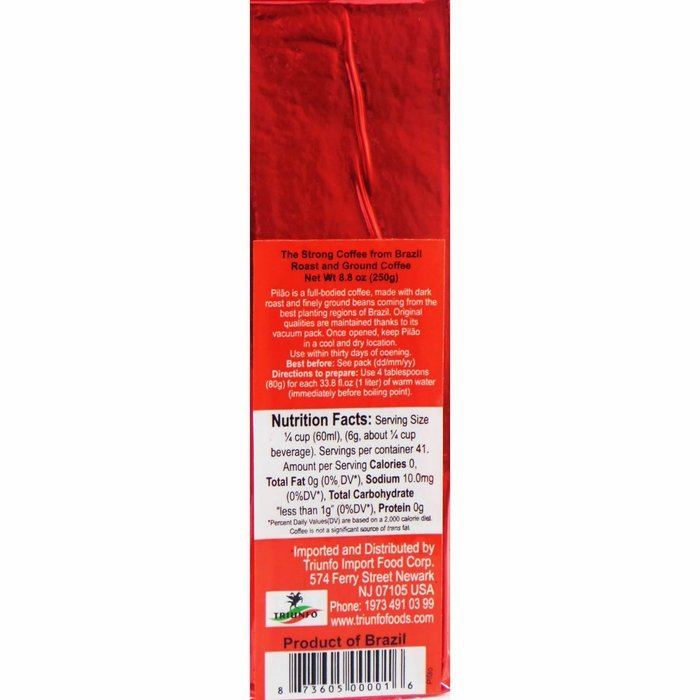 Pil&atilde;o Roasted and Ground Coffee - 17.6 oz - Caf&eacute; Pil&atilde;o Torrado e Mo&iacute;do - 500g N8