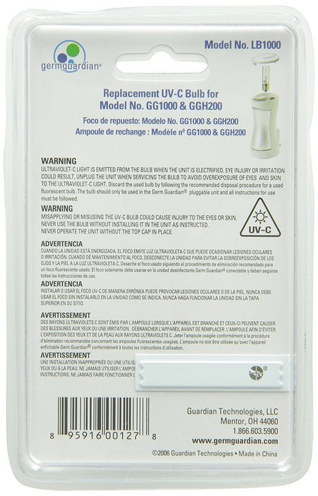 GermGuardian LB1000 UV-C Replacement Bulb for GG1000/1100 Air Sanitizers N3