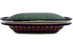 Polmedia Polish Pottery 13-inch Stoneware Dish with Cover H8318C Hand Painted from Zaklady Ceramiczne in Boleslawiec...