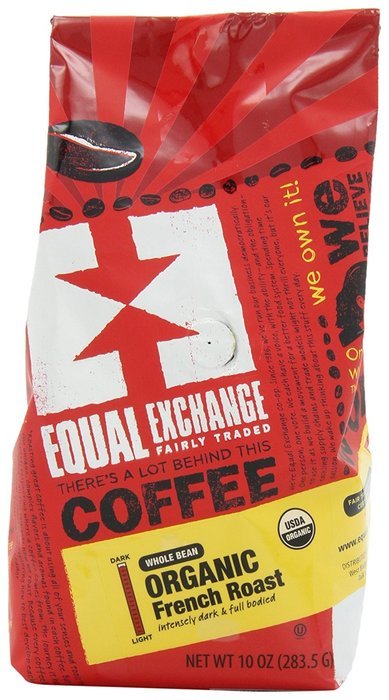 Equal Exchange Organic Coffee, French Roast, Whole Bean, 10-Ounce Bags (Pack of 3) N3